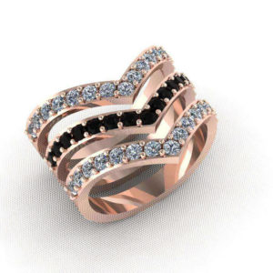 Diamond rose gold ring